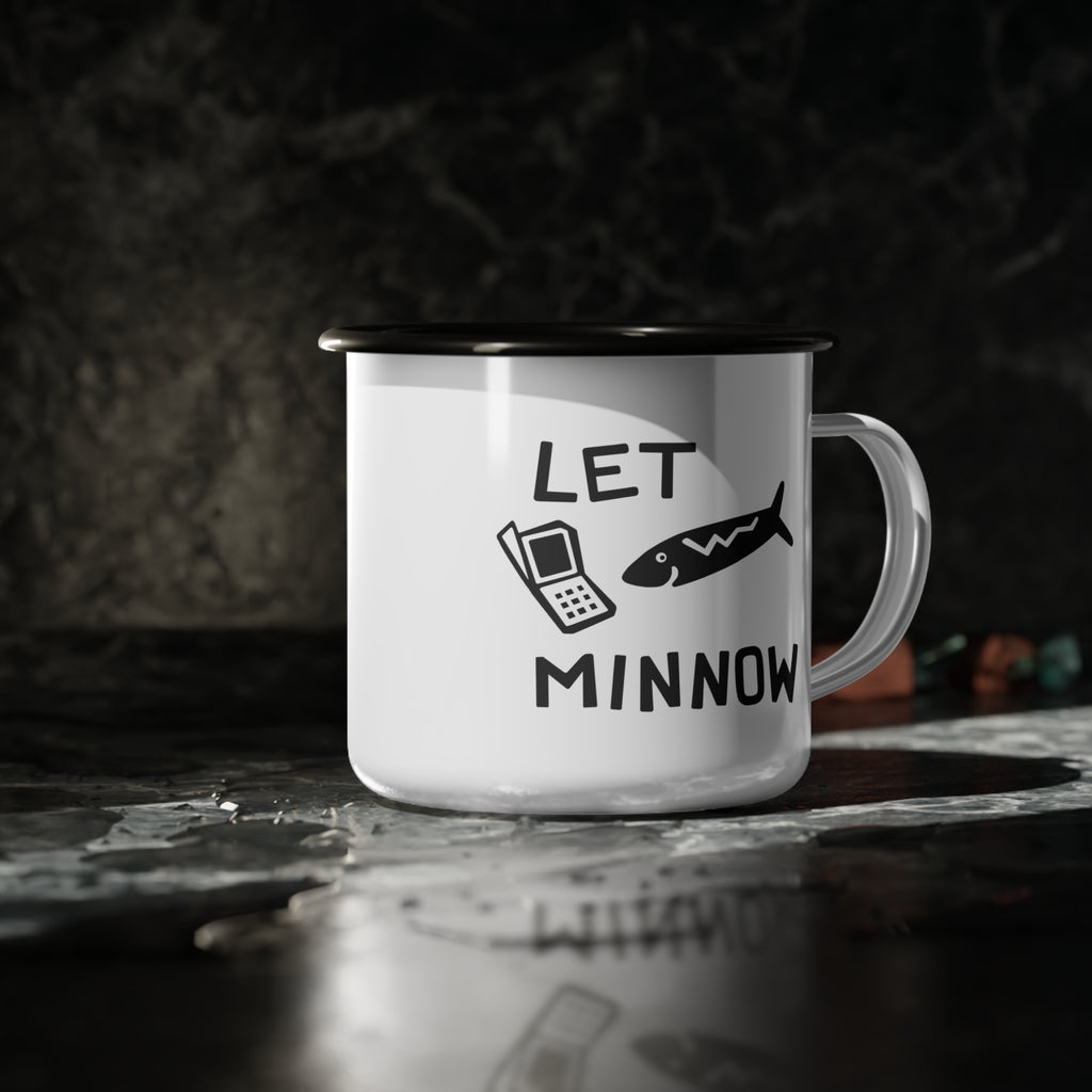 Classic Camping Mug with Pun 'Let Minnow'
