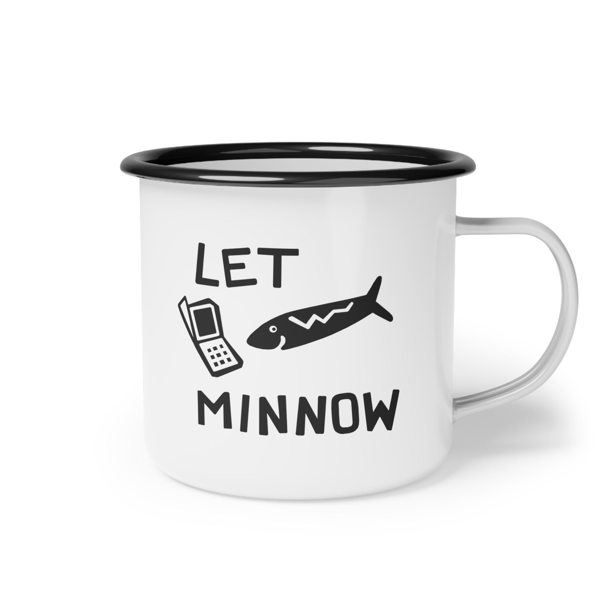 Classic Camping Mug with Pun 'Let Minnow'