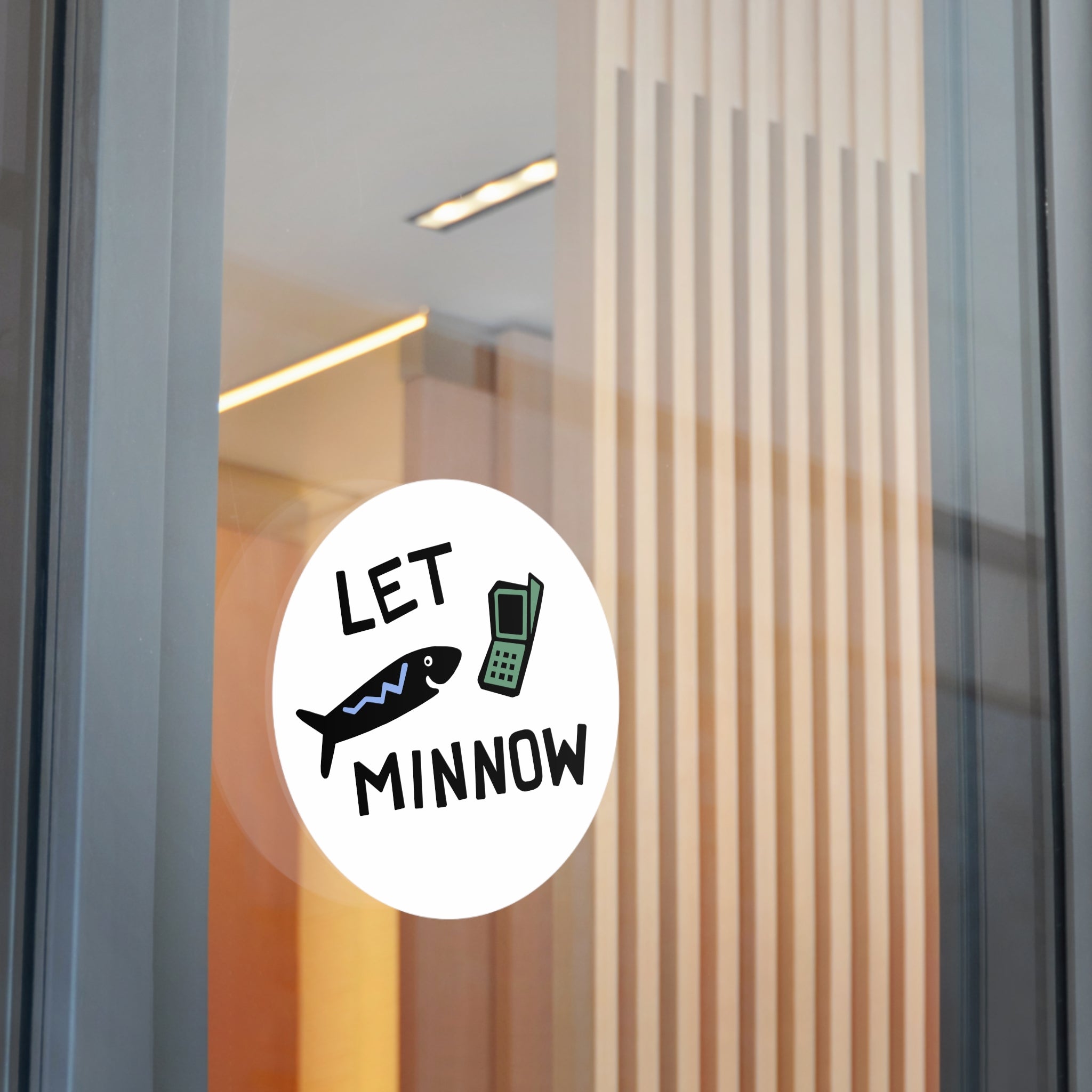 Fish Pun Sticker, Let Minnow